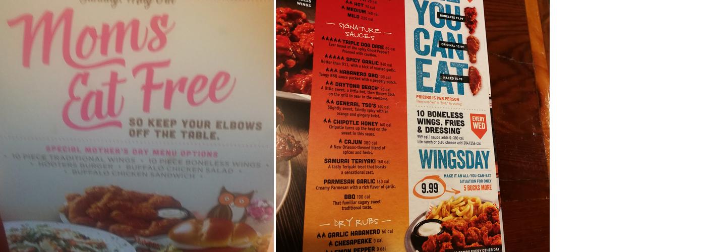 Hooters Menu
