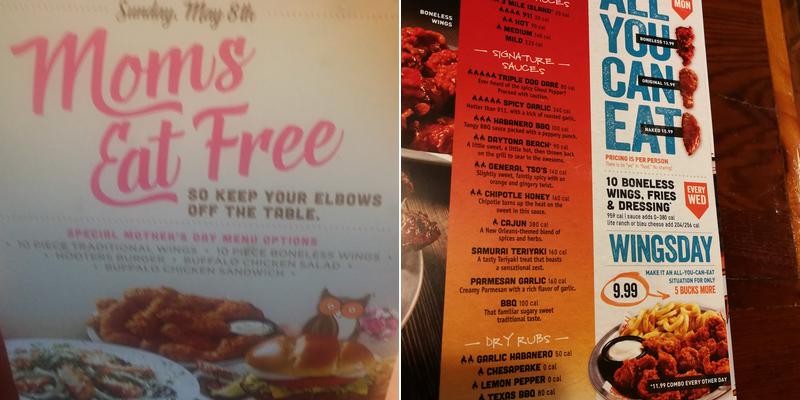 Hooters Menu