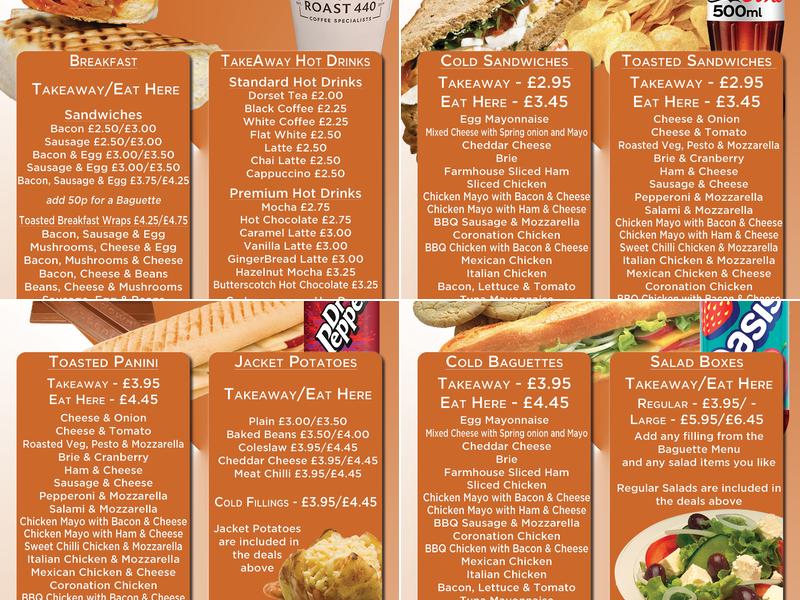 Poole Sandwich Shop Menu