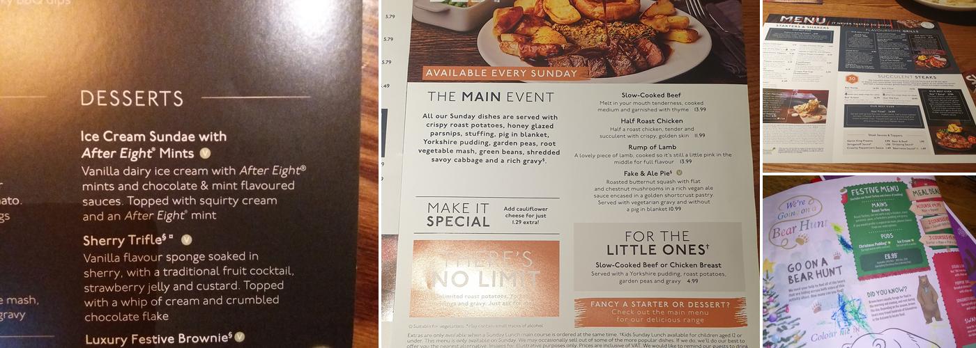 Oast & Squire Beefeater Menu