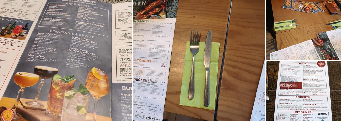 Harvester Whiteley Menu