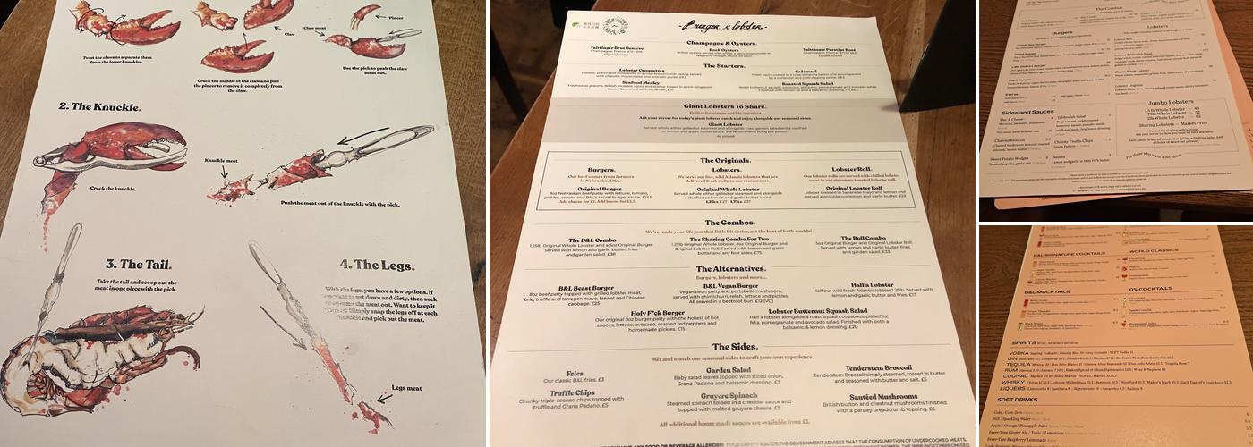 Burger & Lobster Mayfair Menu