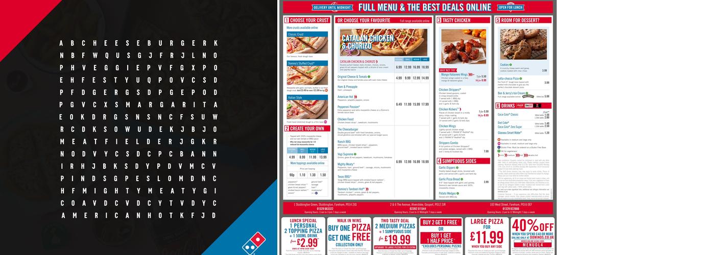 Domino's Pizza - Fareham - Central Menu