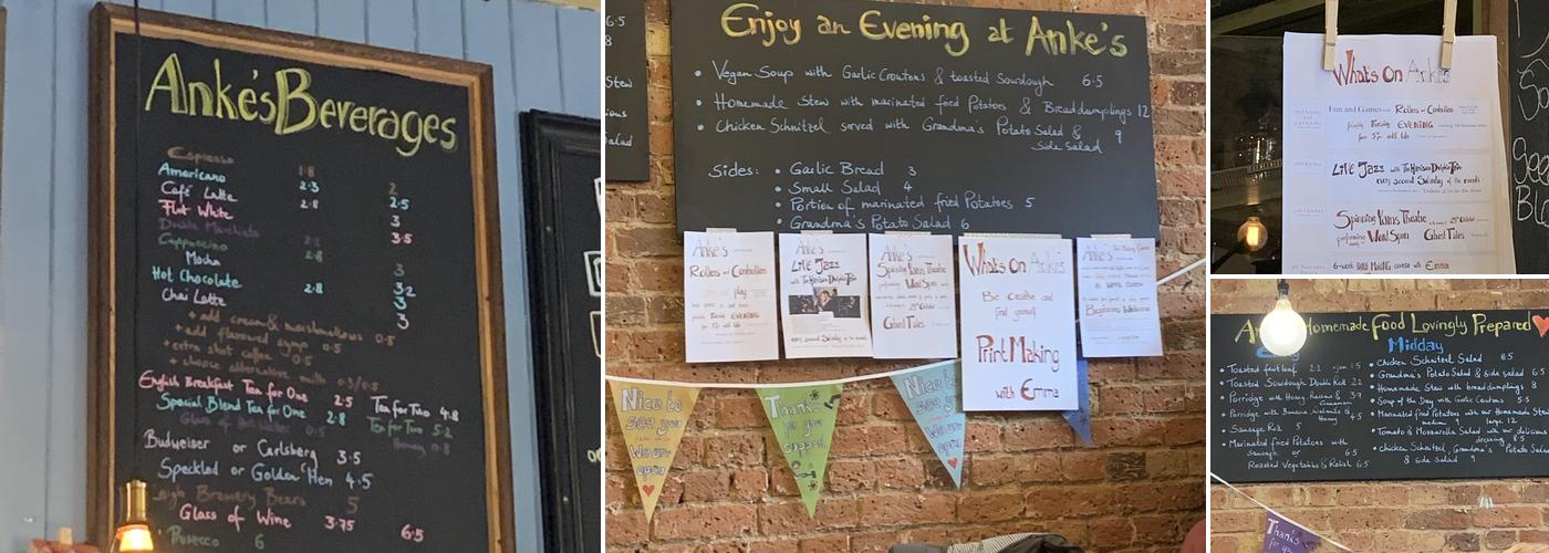 Anke's Tea and Coffee Lounge Menu