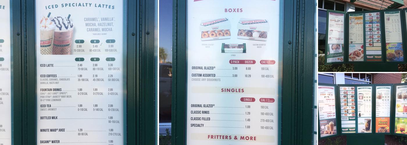 Krispy Kreme Menu