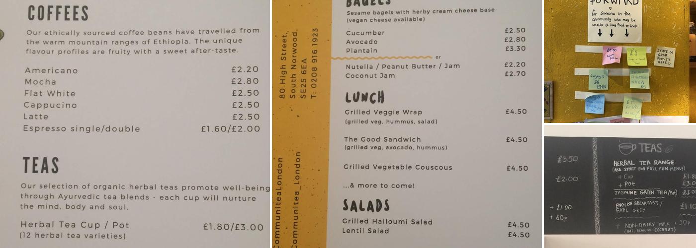 Communitea Cafe Menu