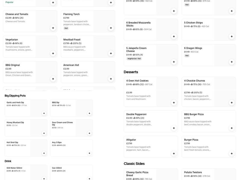 Pizza Go Go Lewisham Menu