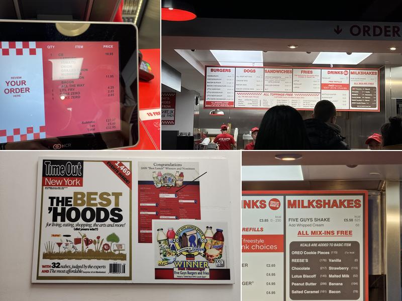 Five Guys Tower Bridge Menu