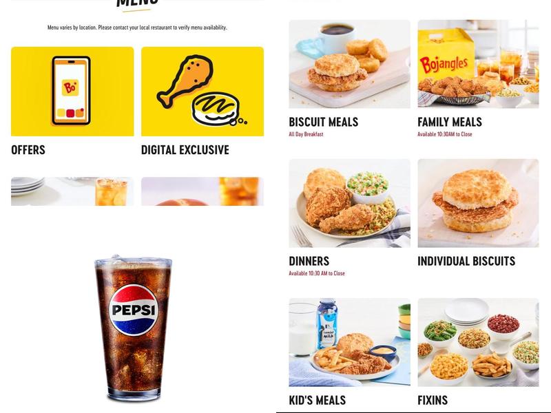 Bojangles Menu