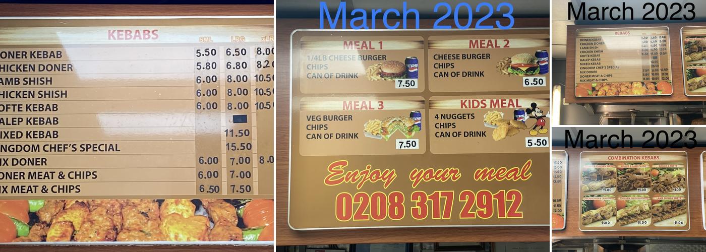 Kebab Kingdom London Menu