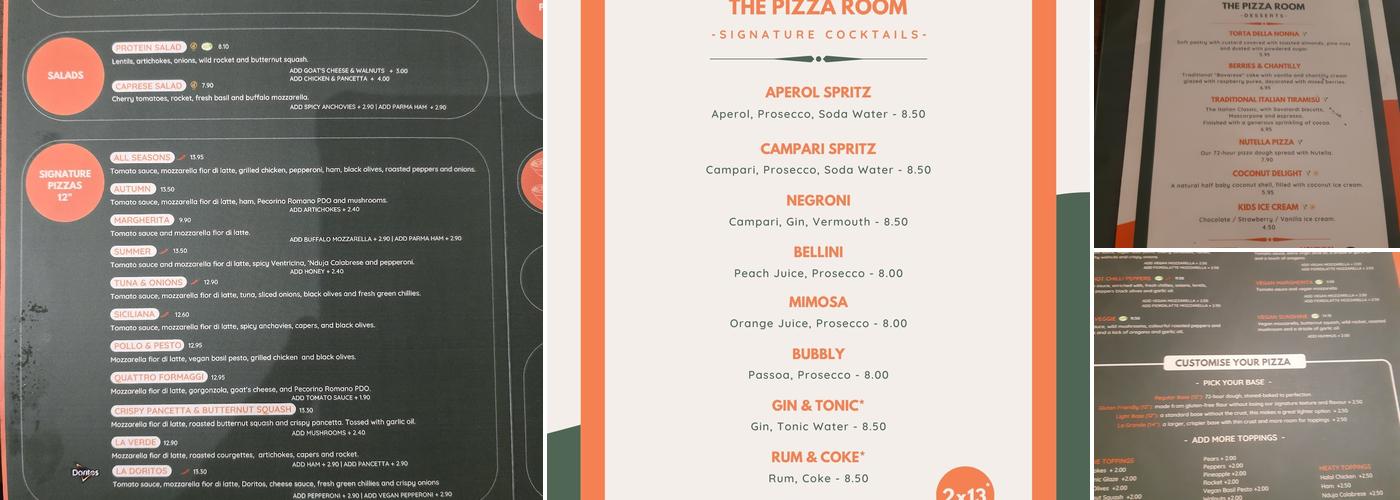 The Pizza Room - New Cross Menu