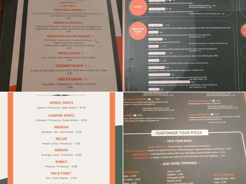 The Pizza Room - New Cross Menu