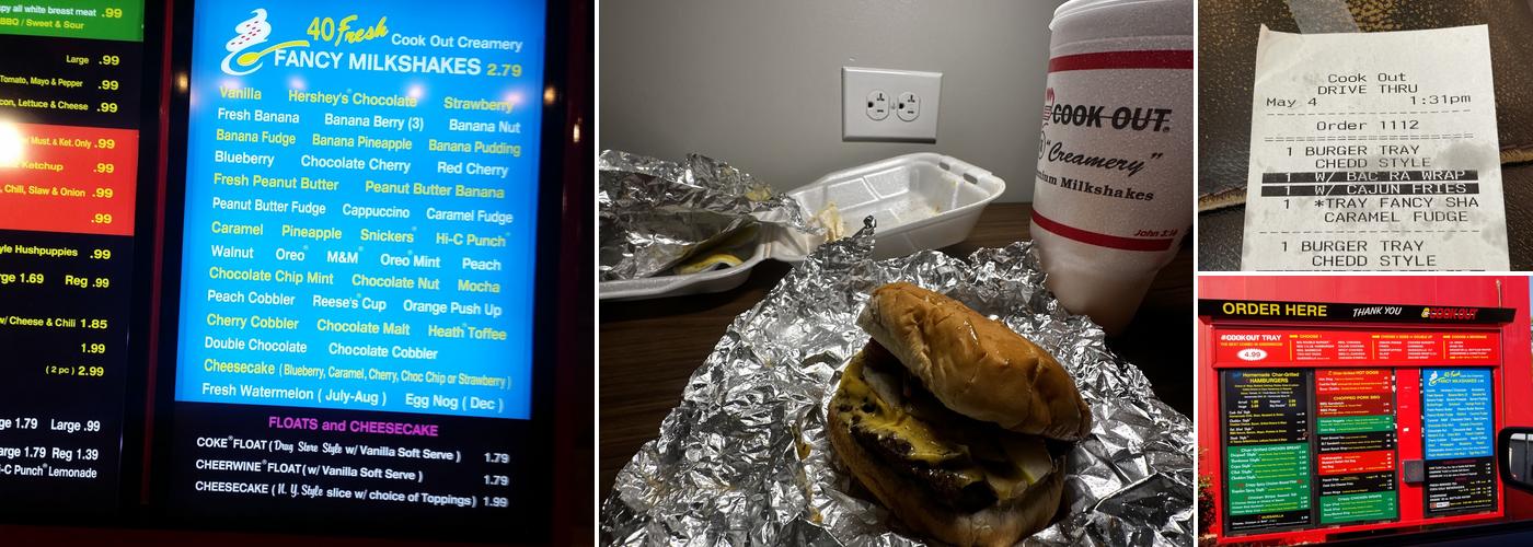 Cook Out Menu