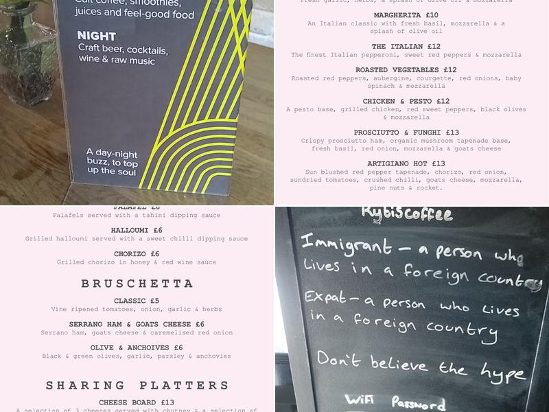 Artigiano Espresso and Wine Bar Menu