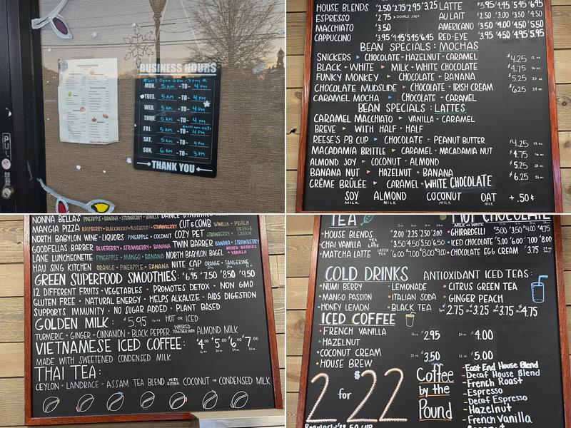 North Babylon Bean Coffee House Menu