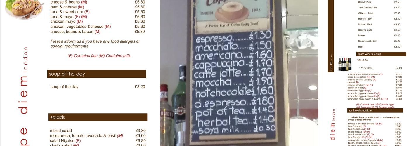 Carpe Diem Coffee Bar Menu