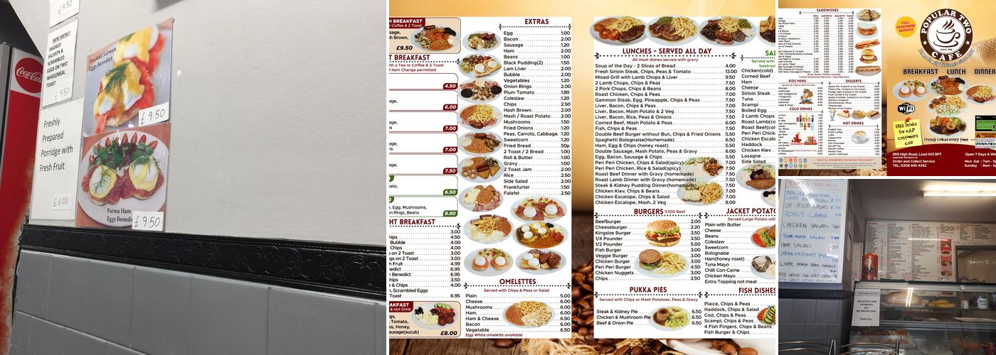 Popular Two Cafe Menu