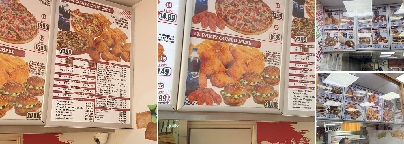 Royal Chicken & Pizza Menu