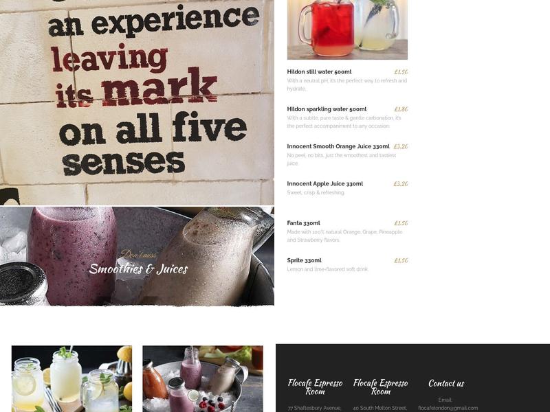 Flocafe Espresso Room Menu