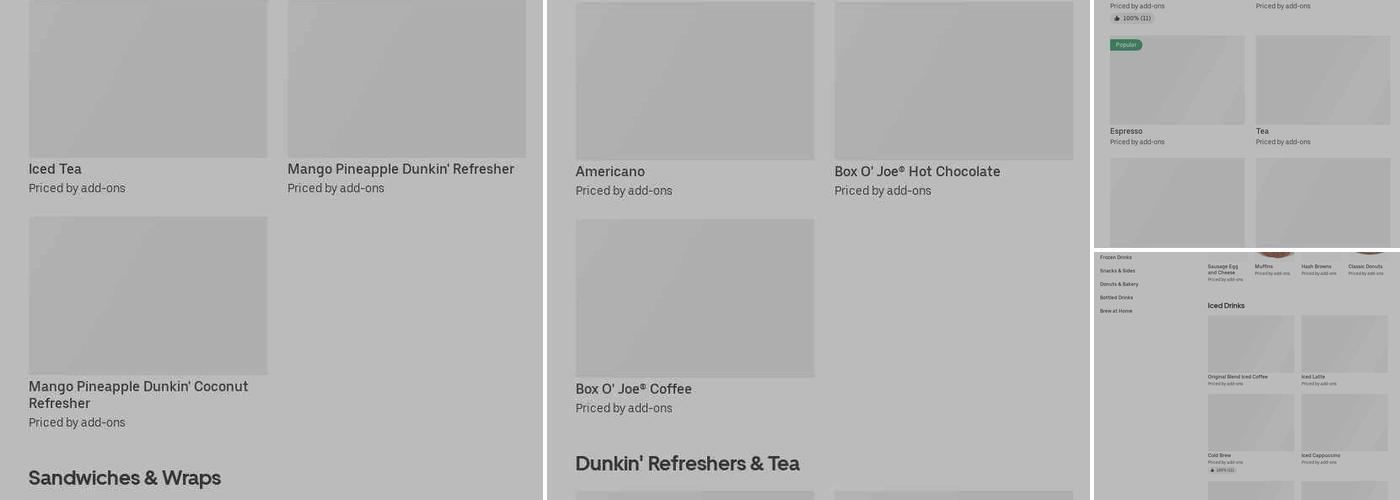 Dunkin Donuts Menu