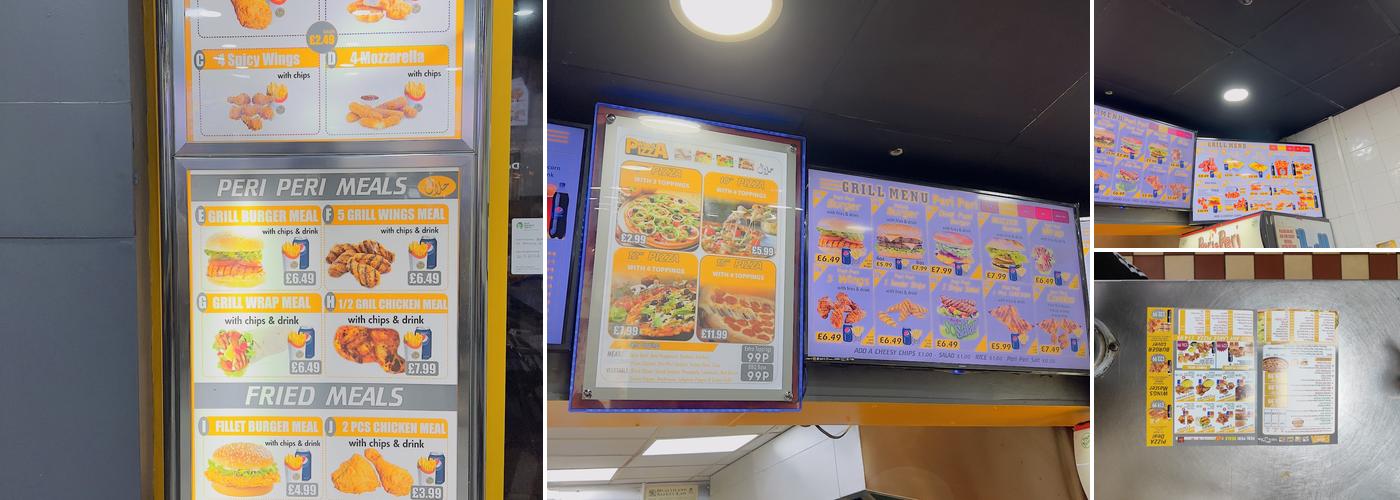 Peri Peri Chicken & Pizza Menu