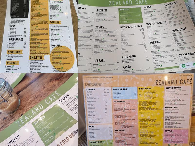 Zealand Cafe Menu
