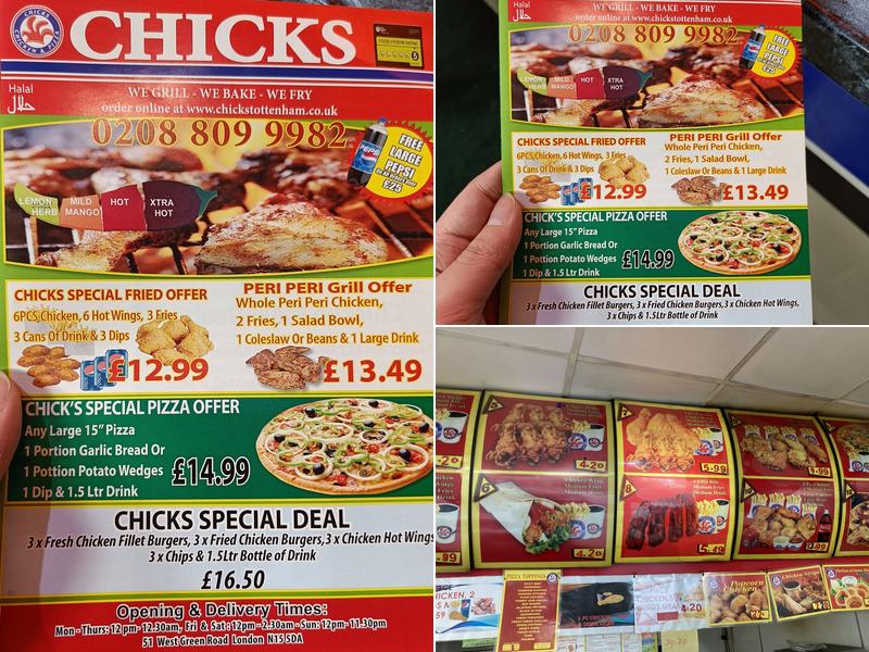 Chicks Pizza & Chicken Menu