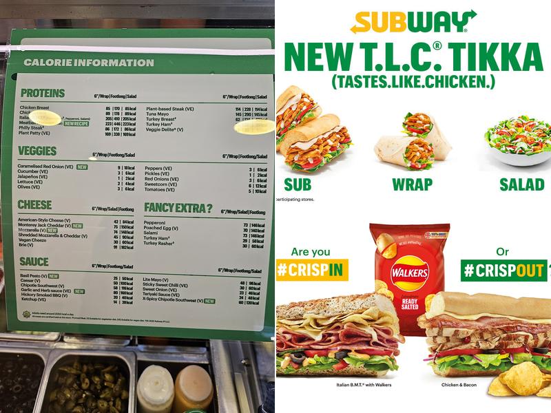 Subway Menu