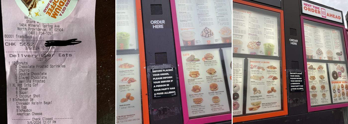 Dunkin' Menu