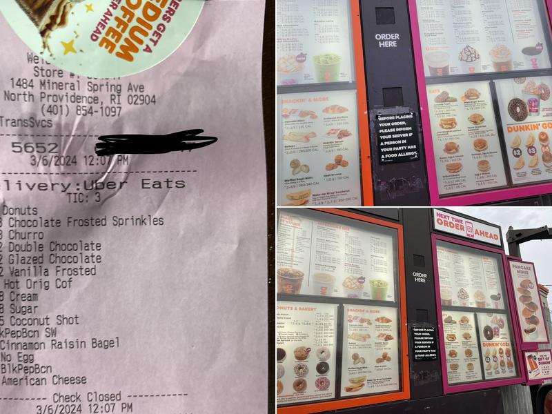Dunkin' Menu