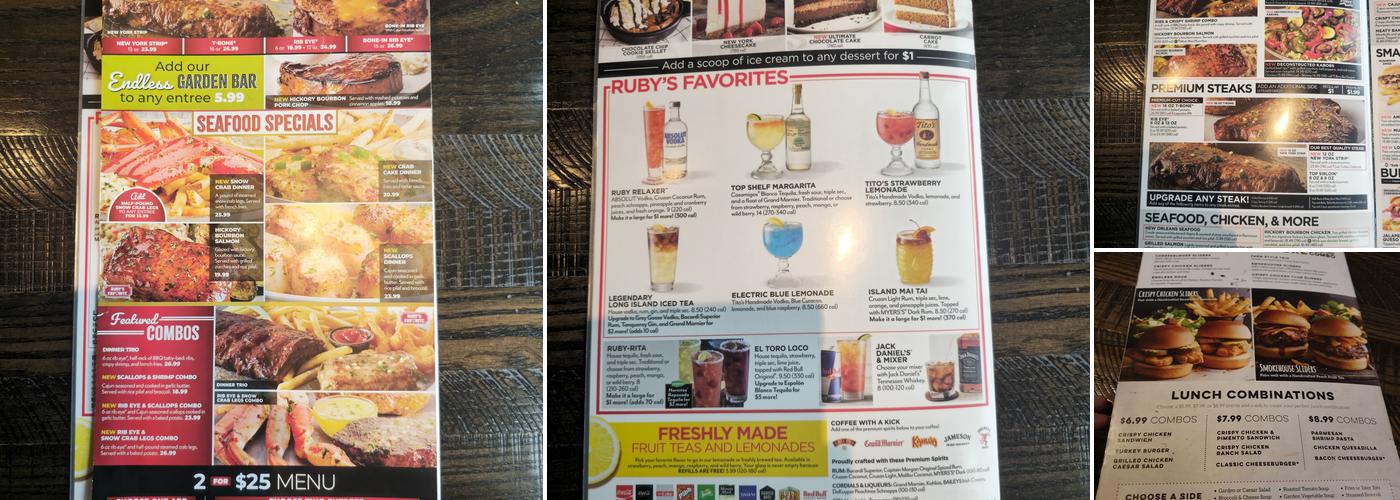 Ruby Tuesday Menu