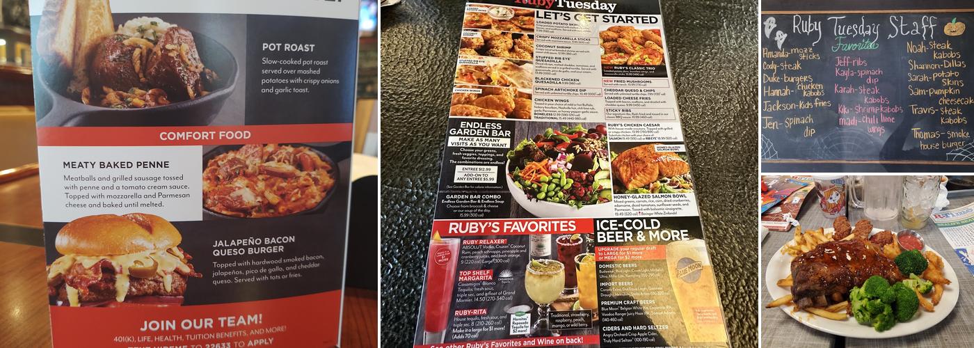 Ruby Tuesday Menu