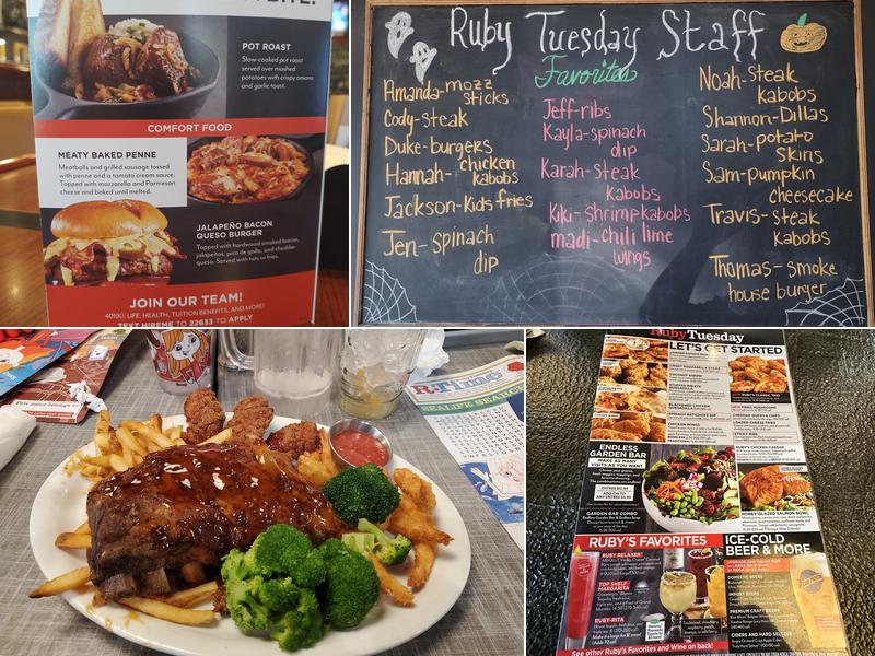 Ruby Tuesday Menu