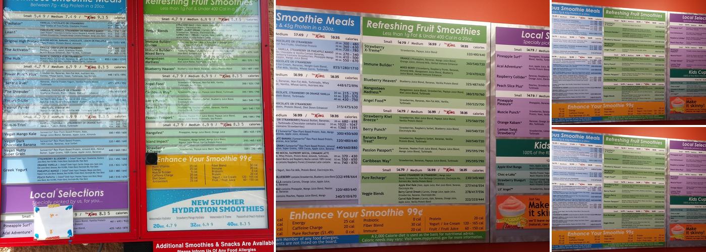 Smoothie King Menu