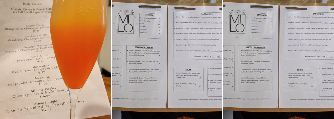 Cafe Milo Menu
