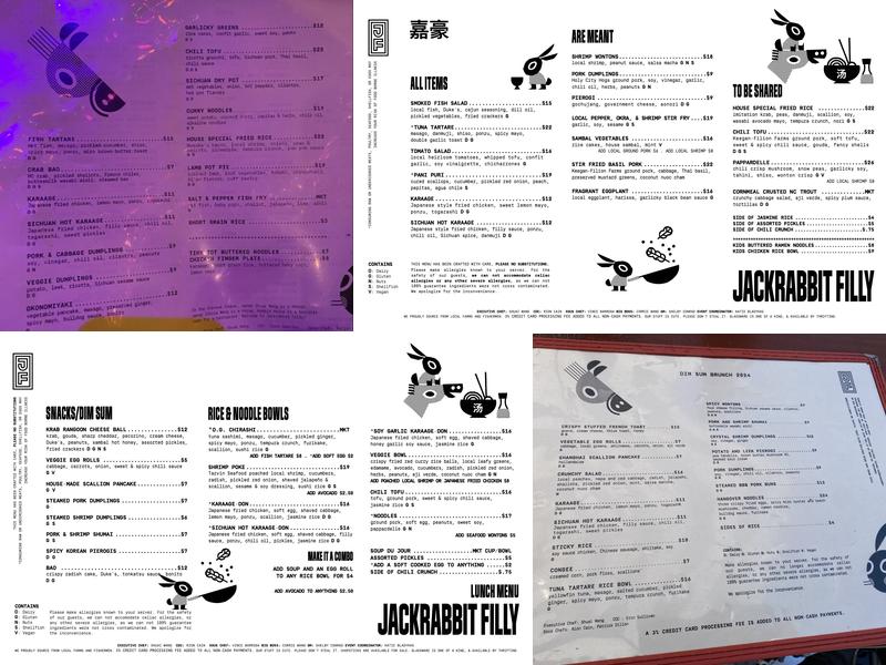 Jackrabbit Filly Menu