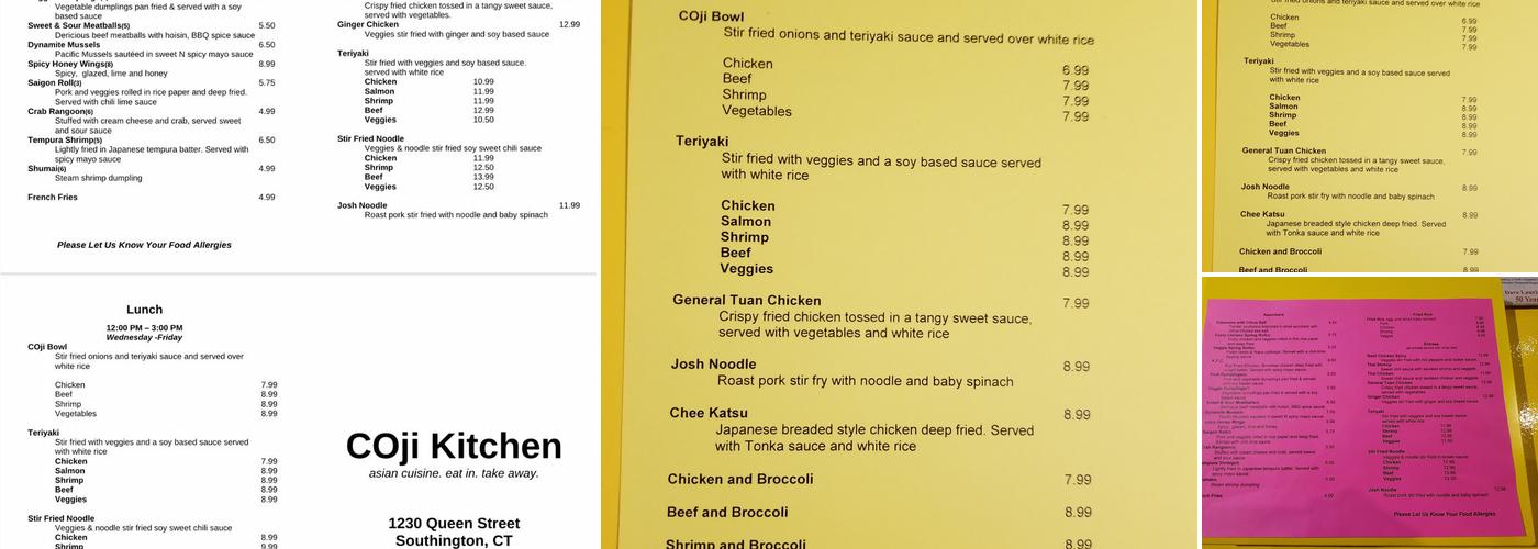 COji Kitchen Menu