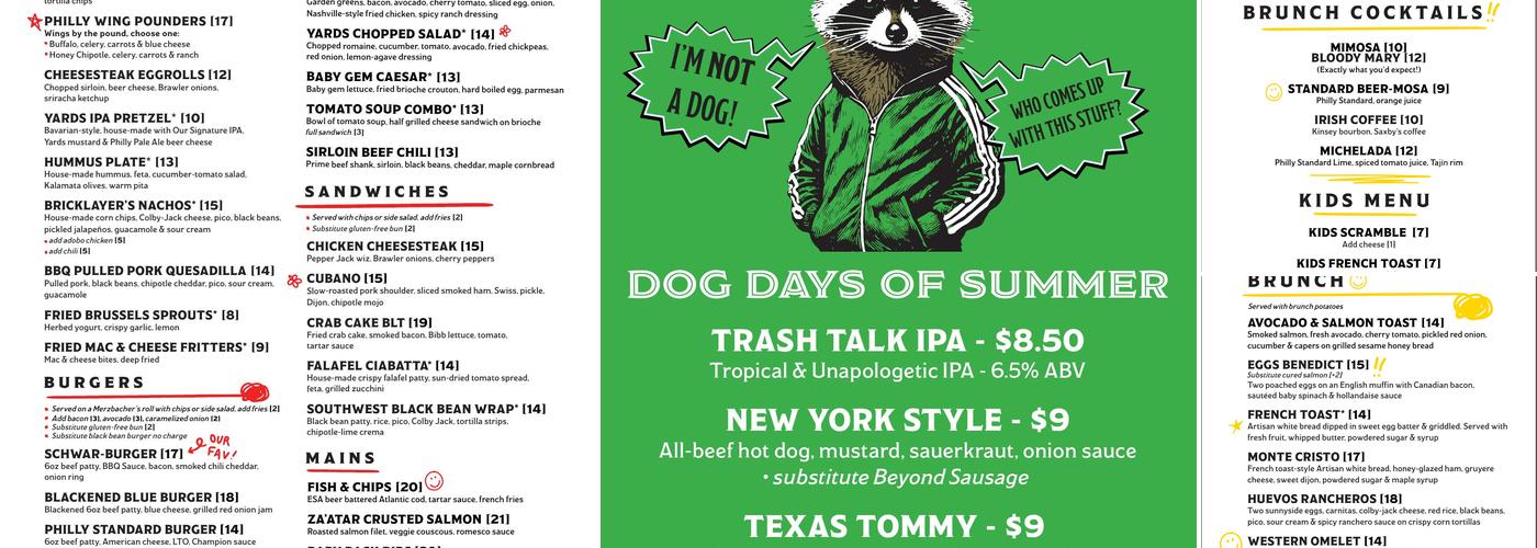 Yards Brewing Company Menu