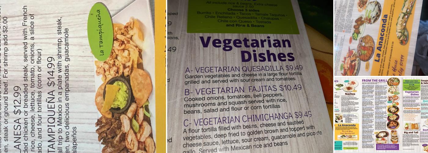 Margaritas of Elvis Menu