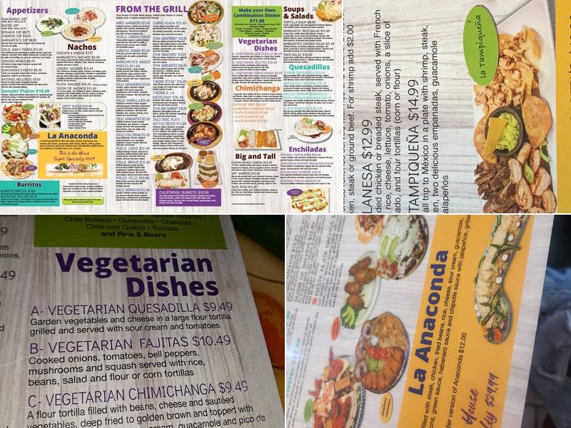 Margaritas of Elvis Menu