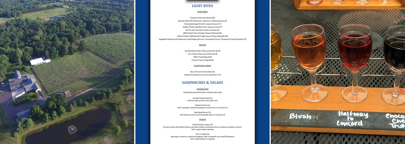 Crossing Vineyards and Winery Menu