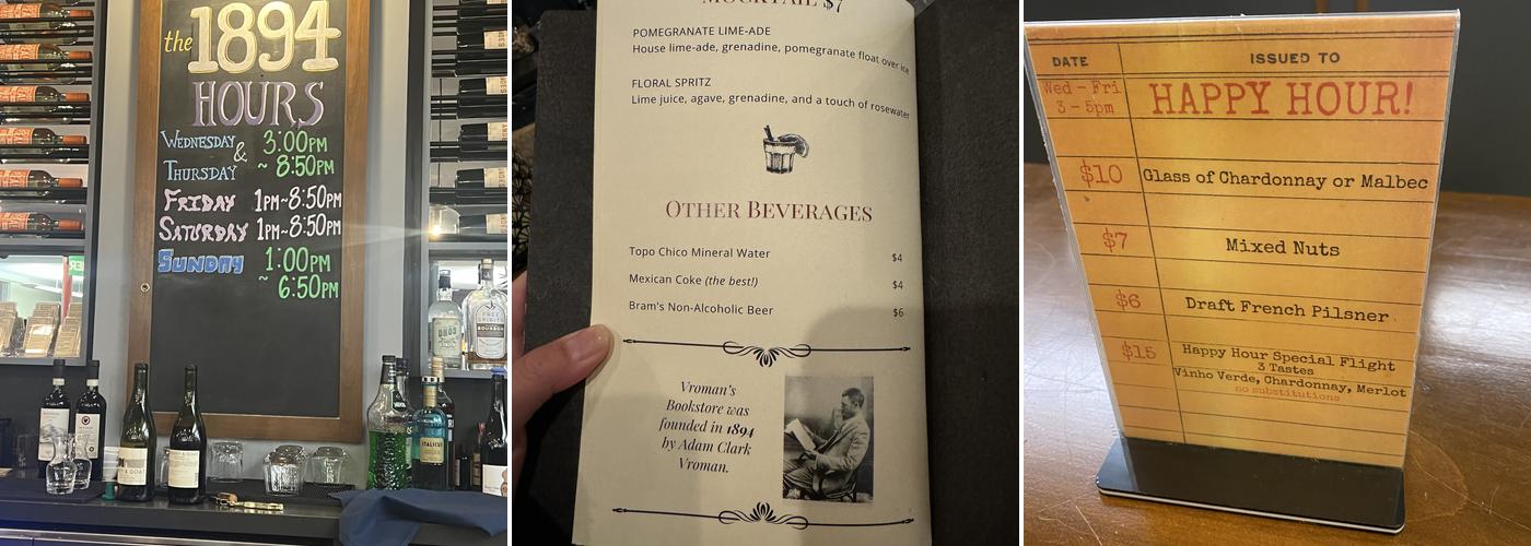 The 1894 Menu
