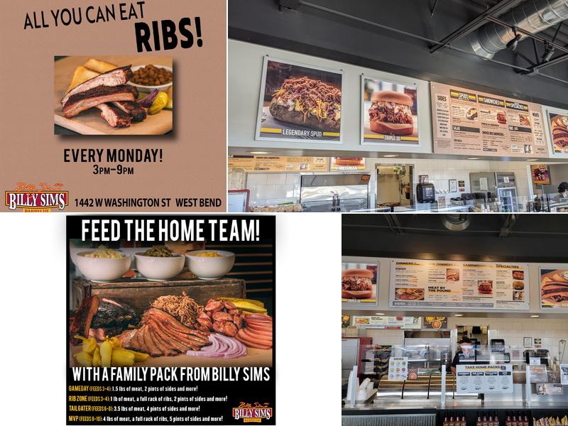 Billy Sims BBQ Menu