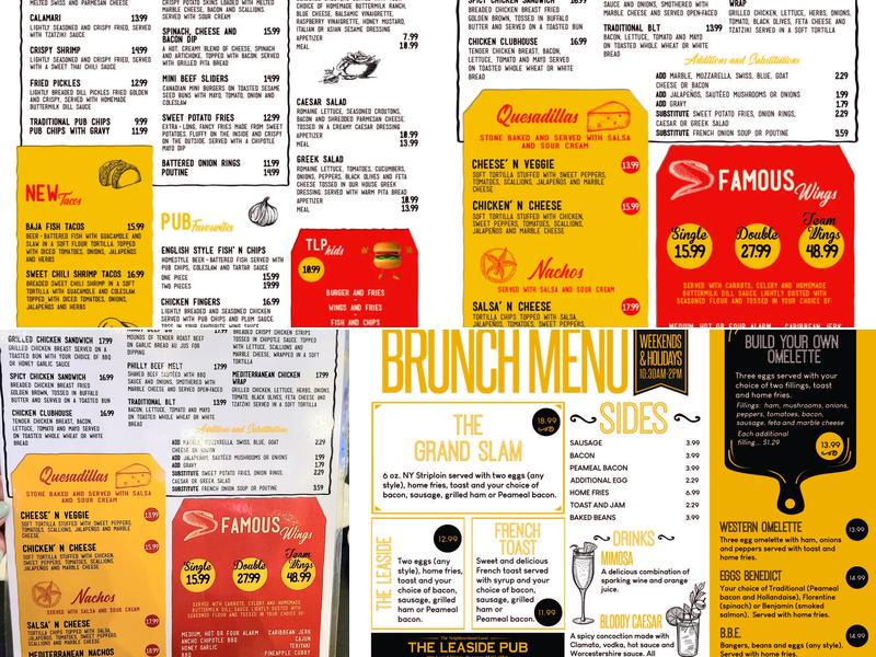 The Leaside Pub Menu