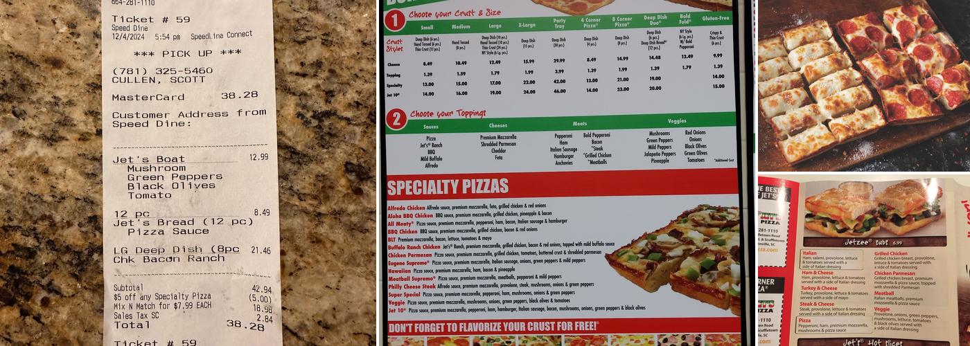 Jet's Pizza Menu