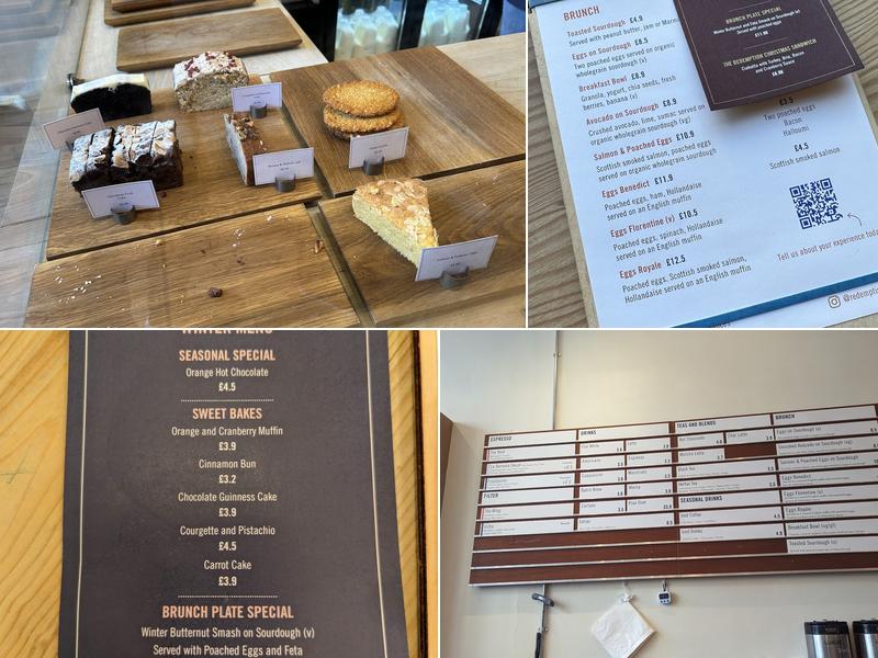 Redemption Roasters - Covent Garden Menu