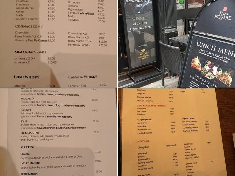 Thai Square Covent Garden Menu