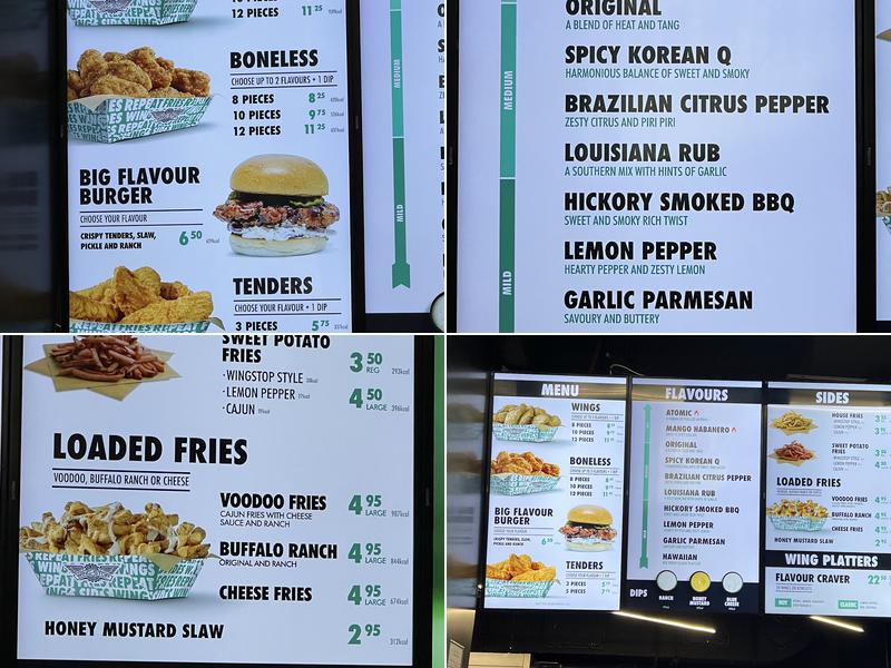 Wingstop Cambridge Circus Menu