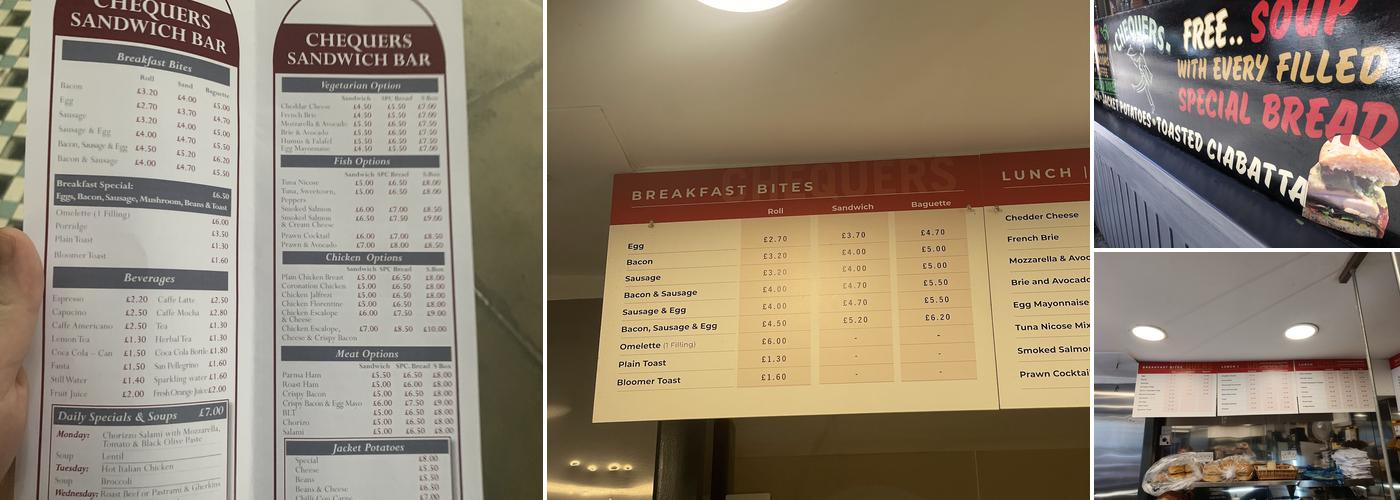 Chequers Menu