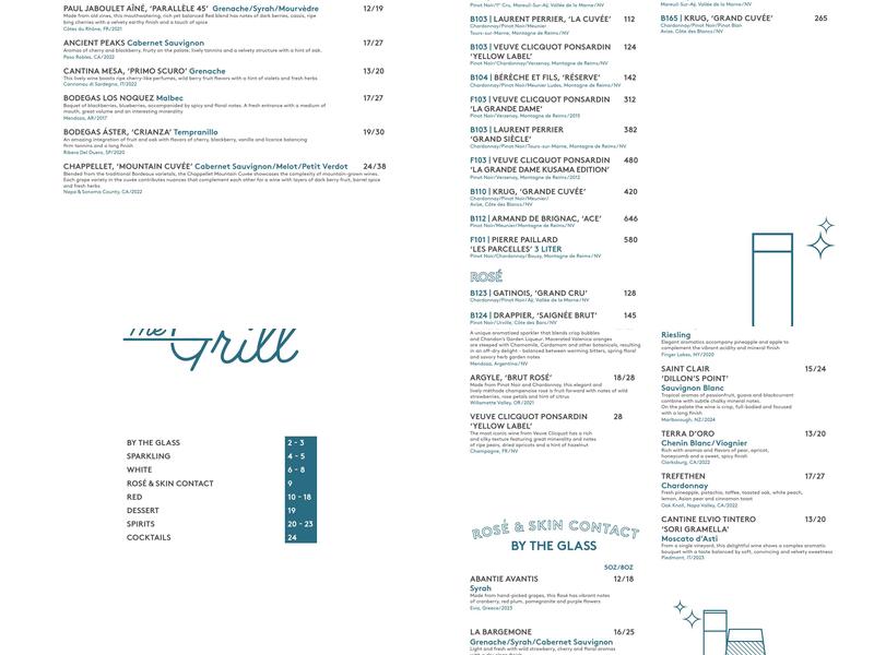 THE GRILL Menu